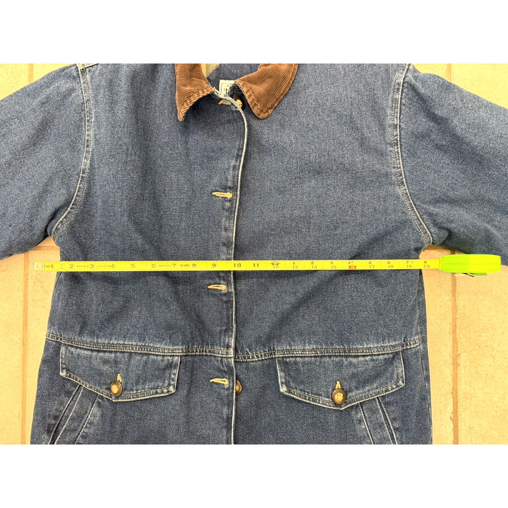 VTG Arizona Jean Co. Flannel Lined Jean Jacket Corduroy Collar - Girls Sz. 14.5 - Picture 9 of 12